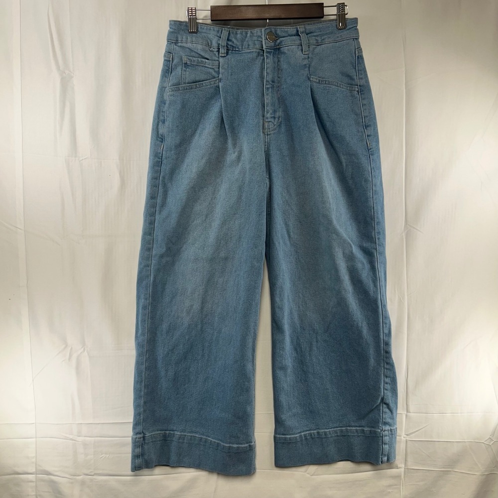 Lola Jeans Wide Leg Jeans Women 30 Light Blue Milan-LS High Rise Pleated Front